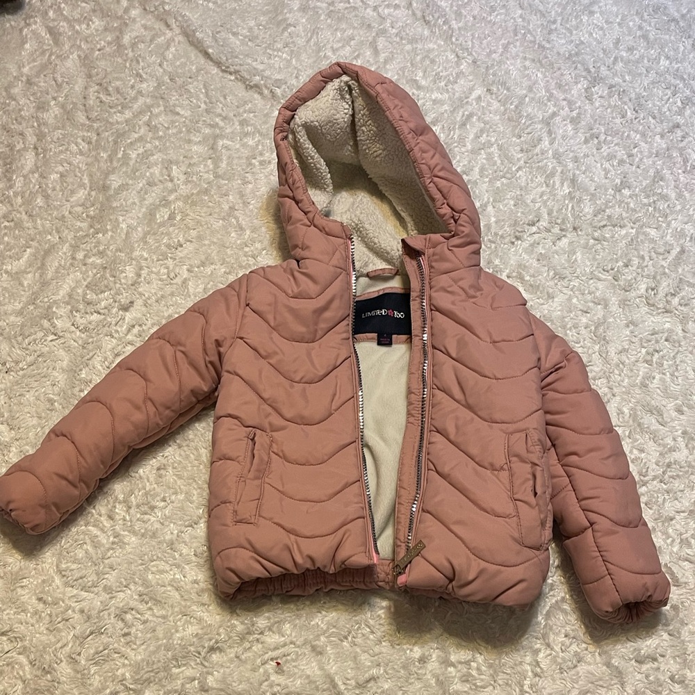 Limited Too ~ Girl's Size 4 ~ Pink ~ Pockets Quilted Puffer Hooded Jacket/Coat.